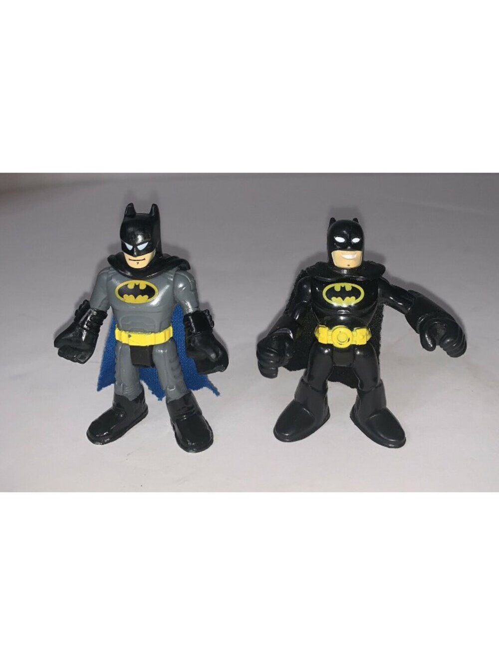 Fisher Price Imaginext Lot of 2 Batman Figures Black Cape Blue Cape